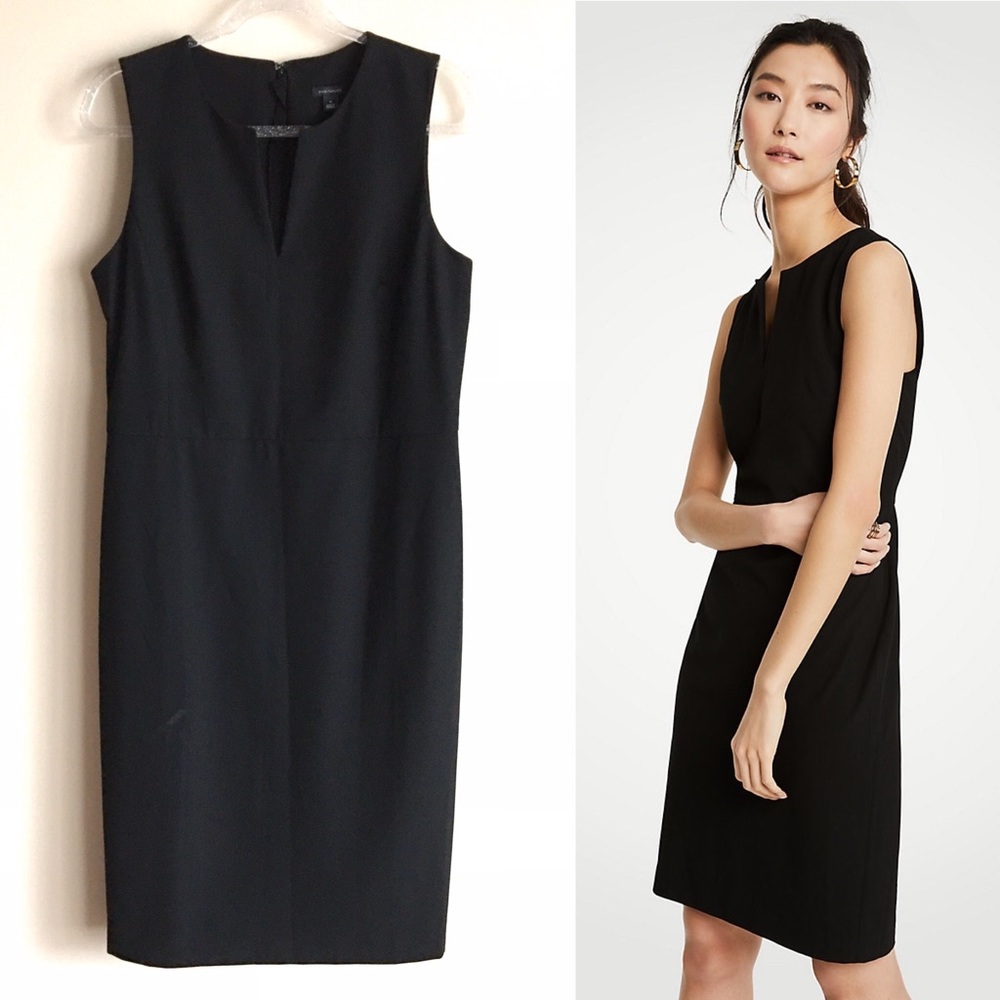 Ann Taylor Black Sleeveless Sheath Dress